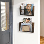 YINMIT 2 Packs Wall File Organizer-Holder, Hanging File Organizer, Wall Mounted File Holder, Wall Mount Paper Folder Rack for Office and Home
