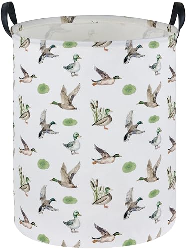 Essme Kids Laundry Basket,Duck Hamper Collapsible Waterproof Storage Bin for Home Decor,Gift Baskets(Green Duck) - color: Green Duck