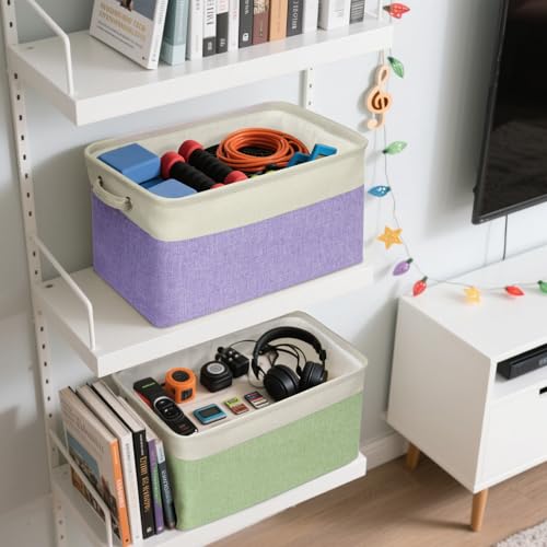 BALEINE 1 Pack Fabric Closet Storage Bins for Shelves, Linen Closet Organizers and Storage, Decorative Baskets for Organizing, Shelf, Clothes, Home, Office (Grey, 15''x11''x9.5'') - color: Grey, size: 1PCS/Large-15x11x9.5