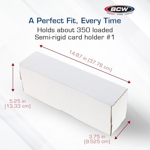 BCW 14-Inch Semi-Rigid #1 Storage Box - 10ct | Holds 350 Semi-Rigid Card Holders | Vertical Card Organizer | Ideal for Sports, Trading Cards Baseball, Magic, Pokemon - style: 10 Pack