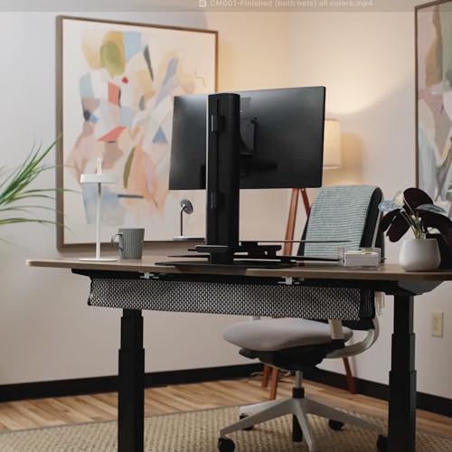 PERFECT POSTURE Mesh Cable Organizer – Clamp-Mounted Under Desk Cable Management, Flexible Mesh, Easy-Access Design, & Standing Desk Compatible – 38” (White) - color: White, size: 38" Clamp