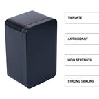 DOITOOL Metal Container Rectangular Tin Box Metal Tin Box with Lids, Empty Box Containers Portable Tea Storage for Tea Candy Candle Jewelry, Black (13x8x6cm) Small
