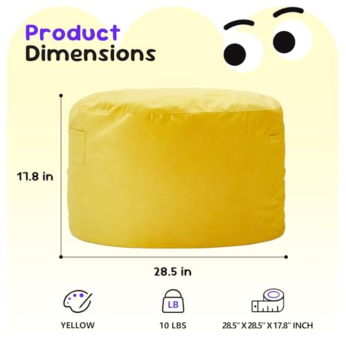Hobestluk Bean Bag Chairs 2.5FT Bean Bag Chair with Memory Foam Filled & Machine Washable Cover,Beanbag Chair, Small Bean Bag Chairs for Playroom, Living Room, Bedroom - color: Mustard, size: 2.5FT - 28.5" x 28.5" x 17.8"