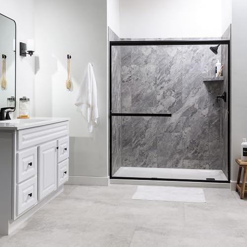 Palisade Vinyl Waterproof Corner Shower Shelf in Silver Lake - color: Silver Lake