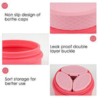 Adorila 2-Pack Silicone Travel Makeup Containers, 0.34oz/10ml TSA Cream Jars, 3-in-1 Modular Skincare Storage Case (Blue, Pink) - color: Blue+Pink