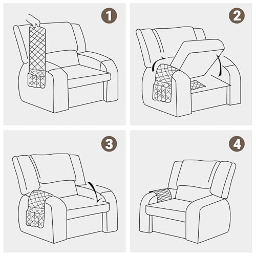 Armchair Caddy & Remote Control Holder for Couch & Recliner | Non-Slip Armrest Organizer with 6 Pockets for TV Remote, Phone, Tablet, Magazine & More, 19 x 35 Inches, Chocolate - color: 6 Pockets - Chocolate