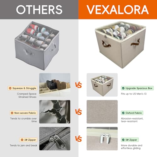 Shoe Organizer for Closet, 2 Pack Shoe Storage Bins with Clear Cover, Adjustable Dividers Fits 16-32 Pairs ShoeBoxes, Organizador de Zapatos, Khaki - color: 2 Pack -Khaki