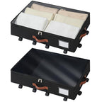 Freebat Under Bed Storage Organizer with Wheels, Underbed Container with Clear Lid Cover, Storage Bag Box with Visiable Window for Clothes, Bedsheet, Pillow, 2 Pack，5.5 inches - size: 5.5 inch