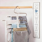Pants Hangers Space Saving 5 Tier - 2 Pack Closet Organizers and Storage Closet Organizer,Anti-Slip Design,Closet Organizers and Storage for Pants Jeans Skirts Scarf Legging