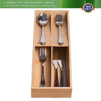guiogc Bamboo Silverware Drawer Organizer, Kitchen Small Silverware Organizer, Utensil Tray Holder, Cutlery Tray for Spoons, Forks, Knives, Suitable for a family of 2-4 - size: Small-02
