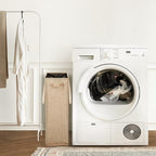 Odonata Slim Laundry Hamper Handles Collapsible Laundry Basket Thin Dirty Clothes Basket Narrow Laundry Bag Foldable Dirty Hamper 45L (Light Khaki) - color: Light Khaki