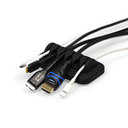 Desktop Cable Organizer, Weighted, Eco-Friendly Silicone, No Bad Smell, Bundled with 4 Reusable Cable Ties (Black) - color: Black, Small
