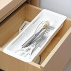 2 Pack Deep Drawer Organizer Bins, Sliding Drawer Organizer Bin Expandable and Adjustable Tray for Kitchen Utensils, BBQ Tools, Towels, Durable Plastic Sliding for Easy Storage(12.4-17.7") - size: 12.4-17.7"