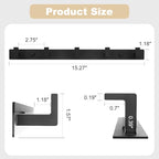 Coat Rack Wall Mount, Metal Coat Hanger with 5 Hooks, Heavy Duty, Black, 1 Pcs