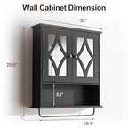 RoyalCraft Bathroom Medicine Cabinet Wall Mounted, Over the Toilet Storage Cabinet with Towel Rack and Adjustable Shelf, Large Bathroom Towel Cabinet Wall Mount 22x25 inch (Black) - color: Black
