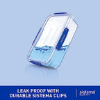 Sistema KLIP IT+ 6-Pack Rectangle Food Storage Containers, Stackable & Airtight Food Boxes with Lids, Dishwasher, Freezer, & Microwave-Safe, BPA-Free, 2.2L / 1L / 400mL - size: Assorted Sizes (6-Pack)