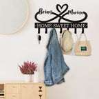 Dyoart Personalized Couple's Name Key Rack, Wall Mounted Metal Key Holder for Housewarming Gifts,ignent Bedding - color: 01 Heart