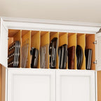 SpaceAid 8 Pack Tray Dividers for Cabinets, Bamboo Kitchen Cookie Baking Sheet Organizer for Cabinet, Vertical Pan and Trays Organizers for Pantry Storage - size: 8 Pack (23.5"D x 23.7"H)