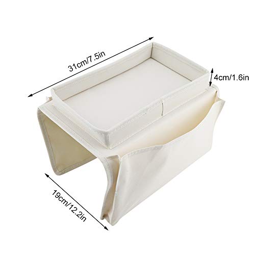 Armchair Caddy, Couch Caddy Chair Side Pocket Organizer Arm Chair Organizer Chair Arm Organizer Sofa Remote Control Holder(Beige) - color: Beige