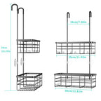 HapiRm Hanging Shower Caddy Organizer - No Drilling Shower Organizer with Hooks, Rustproof & Waterproof 304 Stainless Steel Bathroom Shelves - Black - color: Black