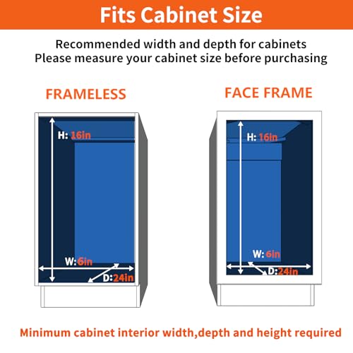 ROOMTEC Individual Pull Out Cabinet Organizer (5½"W x 21½"D), 2 Tier Spice Rack Organizer for Cabinet, Slide Out Drawer Pantry Shelf Organization and Storage for Kitchen Bathroom - color: 2 Tier, size: 5½"W x 21½"D