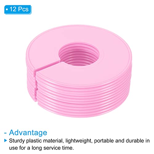 PATIKIL Clothes Dividers, 12 Pack Closet Clothing Rack Size Dividers Blank Labels Sorting Round Separator for Closet, Pink - color: Pink