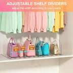 ANTOWIN 2 Pack Purse Organizers for Closet, Clear Adjustable Shelf Divider, Handbag Separators Storage Organizer, Shelf Divider in Bedroom, Office, Easy to Install and Clean - size: Cloud-shaped