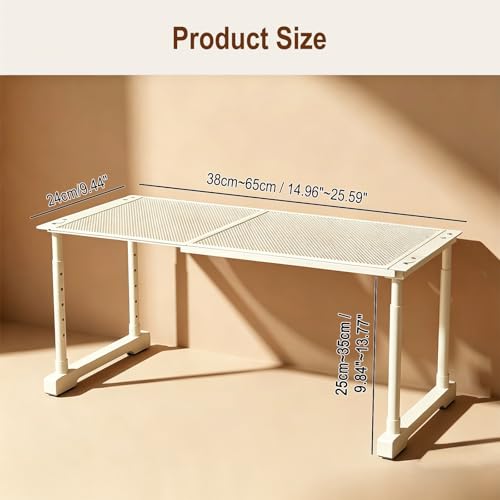 Expandable Cabinet Shelf Orgnizers, Stackable Kitchen Counter Shelves, Adjustable Height Pantry Cupboard Shelf, for Bathroom, Wardrobe, Under Sink Countertop (2)