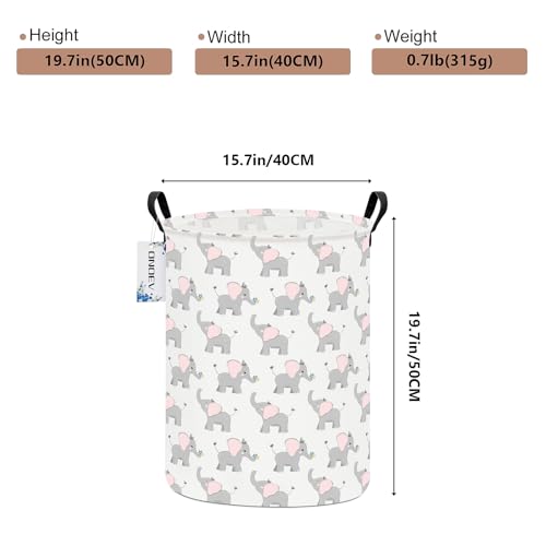 Round Waterproof Laundry Basket,Laundry Hampers with Handle,Gift Basket,Suitable for Children's Room and Toy Storage (Elephant calf) - color: Round Elephant calf