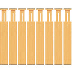 BAMBUROBA Bamboo Drawer Dividers, Adjustable Expandable Drawer Organization Separators - 17-22" for Bedroom, Bathroom, Dresser and Office - 8-Pack - style: bamboo-8Pack