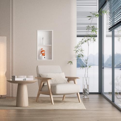 Recessed Wall Niche for Shower Room Storage,Double-Layer Shelves,Wall Insert Tile Ready,Stainless Steel(White, 24 * 12 in) - color: White, size: 24 * 12 in