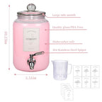 Large Liquid Laundry Detergent Dispenser with Spigots and Measuring Cups,108oz Leak-Proof Glass Fabric Softener,Reusable Glass Detergent Dispenser for Laundry Room Organizer and Storage(1)