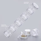 Hipiwe 6 Sets 5 Layers Plastic Round Storage Containers Small Art Craft Accessory Organizer Box 10ML Containers Jars for Jewelry Small bead Nail Designs Storage - size: 6Packs 1.5"D x3.9"H