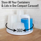 49 Piece Kitchen Containers Storage Set - 24oz, 16oz, and 8oz Plastic Food Storage Containers with Lids and Spinning Carousel for Kitchen Storage Organization, Meal Prep, or Leftovers by Chef Buddy