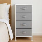 Amazon Basics Fabric 4-Drawer Storage Organizer Unit for Closet, Bedroom, White - color: White