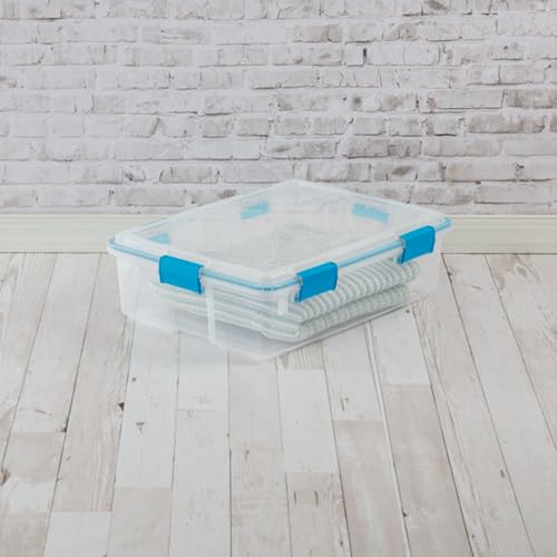 Sterilite 8-Pack Gasket Box, Weather-Resistant Storage Bins with Latching Lids, 37 Quart - Heavy-Duty Organizing Containers for Closet, Bathroom, and Office - size: 37 Quart, style: 8 Pack