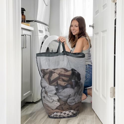 Goodpick Laundry Basket with Wheels, Large Rolling Laundry Hamper Slim Clothes Hampers with Removable Wash Bag Collapsible Dirty Clothes Basket with Lid, 100L, Gray - color: Gray, size: 100L (17.3"L x 13"W x 29.5"H)