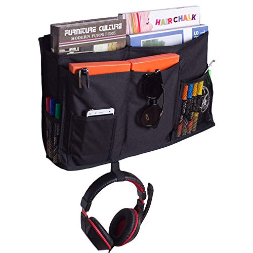 Sugaroom Organizer Caddy - Bedside, Bunk Bed, Hanging & Pocket Storage - Baby, Dorm, Hospital - Black - color: Black, size: Large