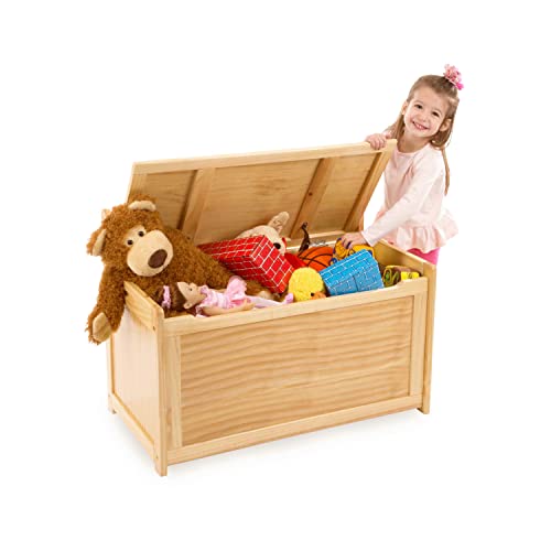 Melissa & Doug Wooden Toy Chest - Light Wood Furniture for Playroom, Blonde Kids Toy Box, Wooden Box Storage Organizer, Children's Furniture Chest - color: Honey