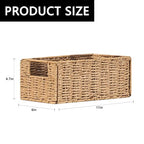 6 Pack Small Wicker Baskets, Wicker Woven Storage Basket Toilet Paper Baskets with Handles, Towel Basket for Home Organizing Shelves (Beige) - color: Beige