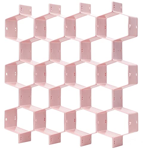 Honeycomb Drawer Divider Suitable for bedroom underwear Socks Cosmetic storage locker sorting 8-piece drawer organizer (Pink) - color: Pink