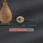 JQK Bathroom Glass Shelf, Tempered Glass Shower Storage 12 by 5 inches, 304 Stainless Steel Champagne Bronze Wall Mount, TGS101L12-CB - color: Champagne Bronze, size: 12 Inch (1 Pack)