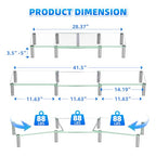 Simple Trending Dual Monitor Stand Riser, Computer Office Desktop Organizer for 2 Monitors with Tempered Glass, Adjustable Length and Angle Stand for Laptop,Printer,TV - size: 41.5 x 9.5 x 5 inches