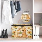 Custom Storage Basket with Name, Personalized Storage Bins with Zipper Lid, Foldable Fabric Storage Box Large capacity with Handle Sunflower Hamster - color: Option 23