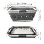 SAMMART 42L (11 gallon) Collapsible Plastic Laundry Basket - Foldable Pop Up Storage Container/Organizer - Space Saving Hamper/Basket (1, Grey/Steel Grey) - color: Grey/Steel Grey