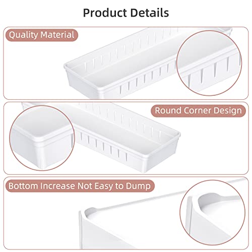 6 PCS Desk Drawer Organizer, Bathroom Drawer Organizer Trays with Dividers Adjustable, Makeup Organizer Bins for Vanity Clothes Junk Kitchen Utensil - style: Organize