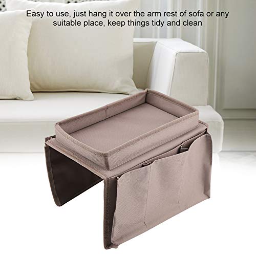 Armchair Caddy, Couch Caddy Chair Side Pocket Organizer Arm Chair Organizer Chair Arm Organizer Sofa Remote Control Holder(Brown) - color: Brown