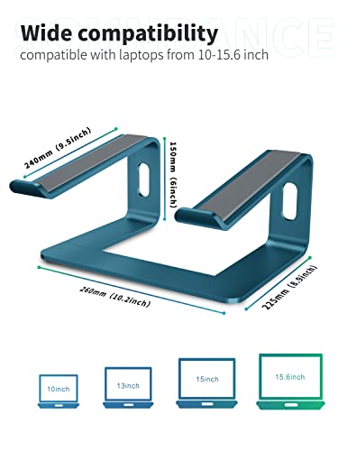 SOUNDANCE Laptop Stand, Aluminum Computer Riser, Ergonomic Laptops Elevator for Desk, Metal Holder Compatible with 10 to 15.6 Inches Notebook Computer, Navy Blue - color: H-Navy Blue, size: For 10 to 15.6 Inches Laptop