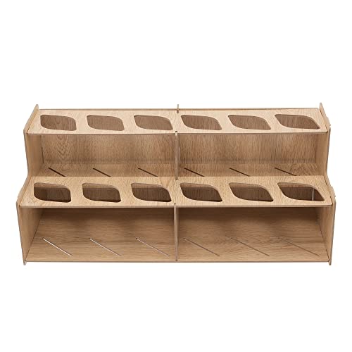 HG Art Concepts Mezzo Artist Paint & Brush Rack - Wood Grain Laminate Multi Layer Desk Stand Professional Storage Display Organizer for paintbrushes and Large Tubes