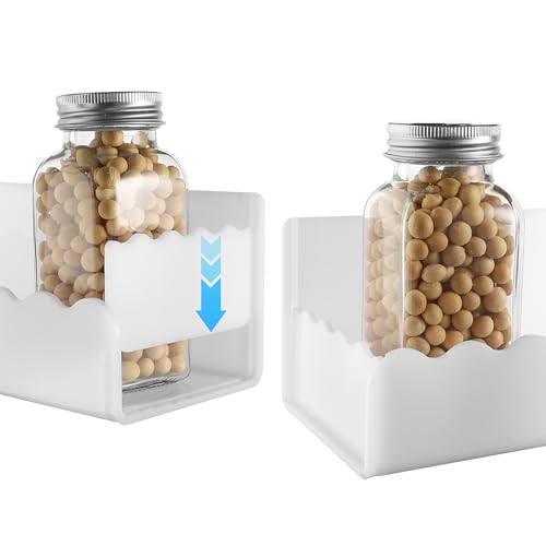 10 inch Spice Rack Wall Mounted,4 Pack Spice Organizer Shelf for Stove Cabinet Pantry Door, Adhesive or Screw Hanging Wall Spice Shelf Storage Holder in Kitchen and RV - White Color - color: White, size: 10"